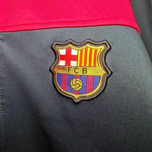 FCB Barcelona Youth size 14 Soccer Blue Full Zip Jacket Pockets Track Sweater - Picture 6 of 8